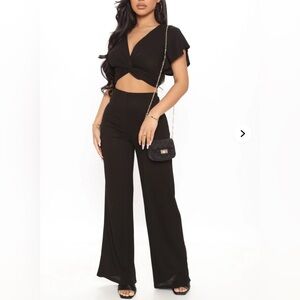 Fashion Nova Always Right Pant Set in black